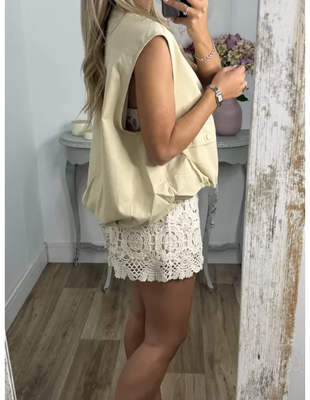 Chaleco safari beige