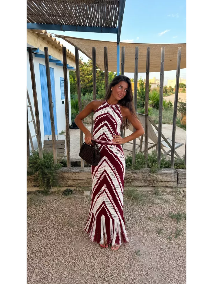 Conjunto crochet Menorca burdeos