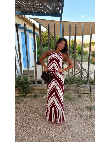 Conjunto crochet Menorca burdeos