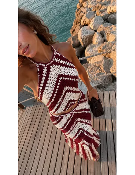 Conjunto crochet Menorca burdeos