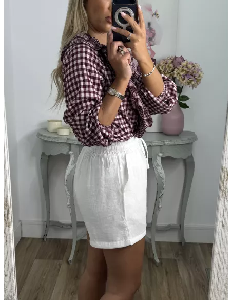 Short fluido blanco
