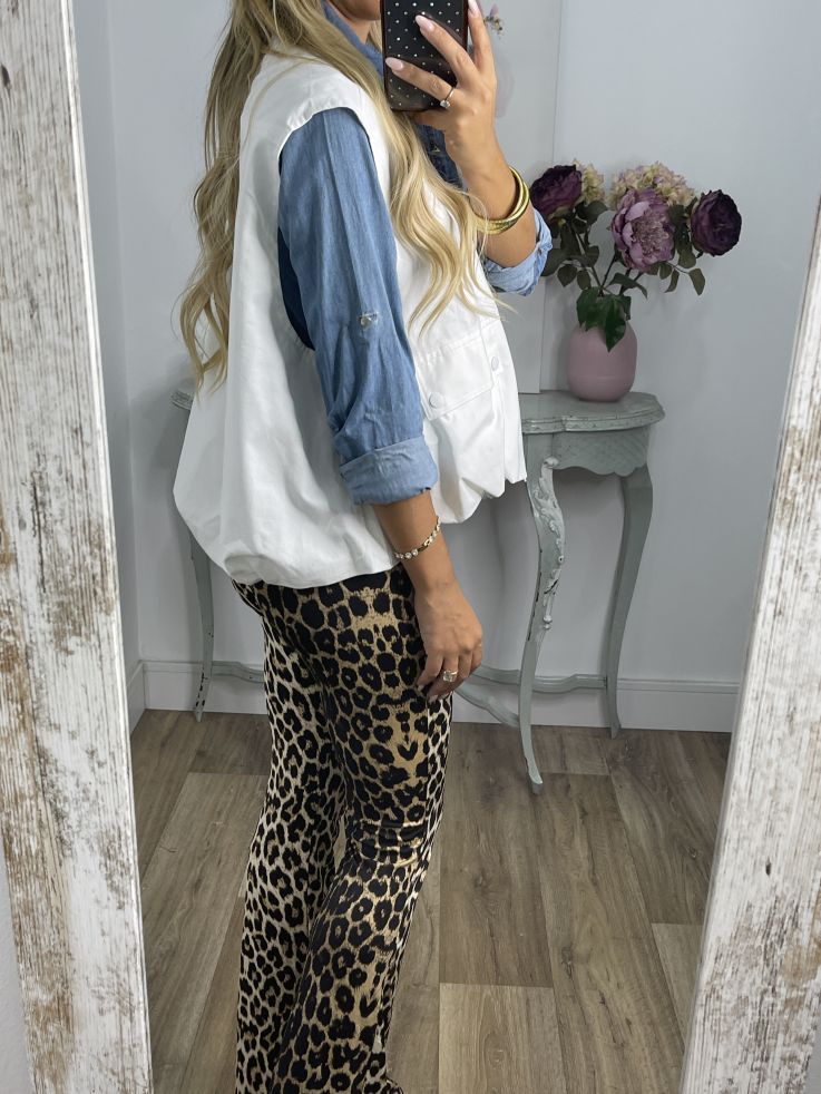 Chaleco safari blanco
