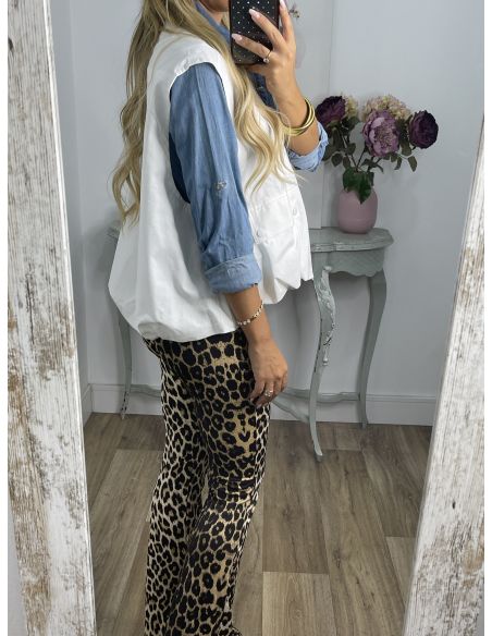 Chaleco safari blanco