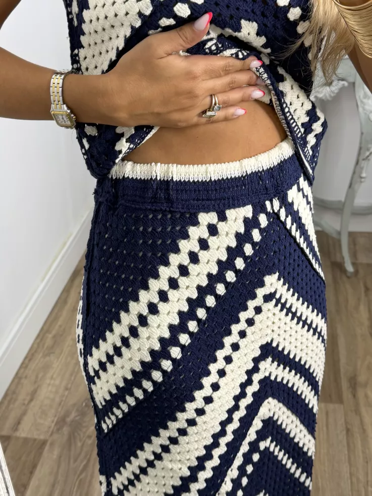 Conjunto crochet Menorca azul