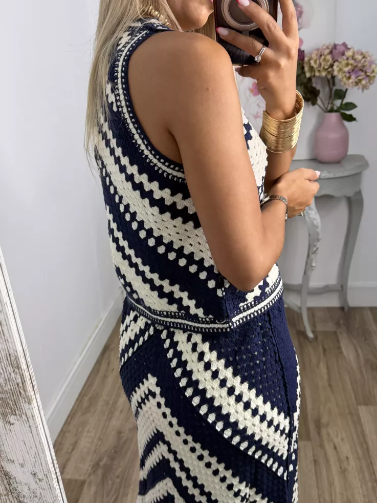 Conjunto crochet Menorca azul
