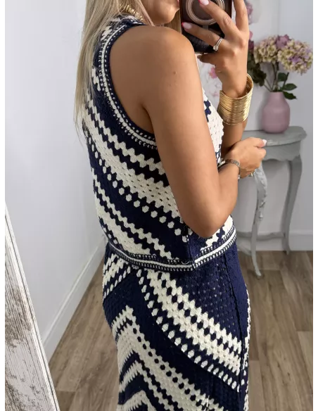 Conjunto crochet Menorca azul