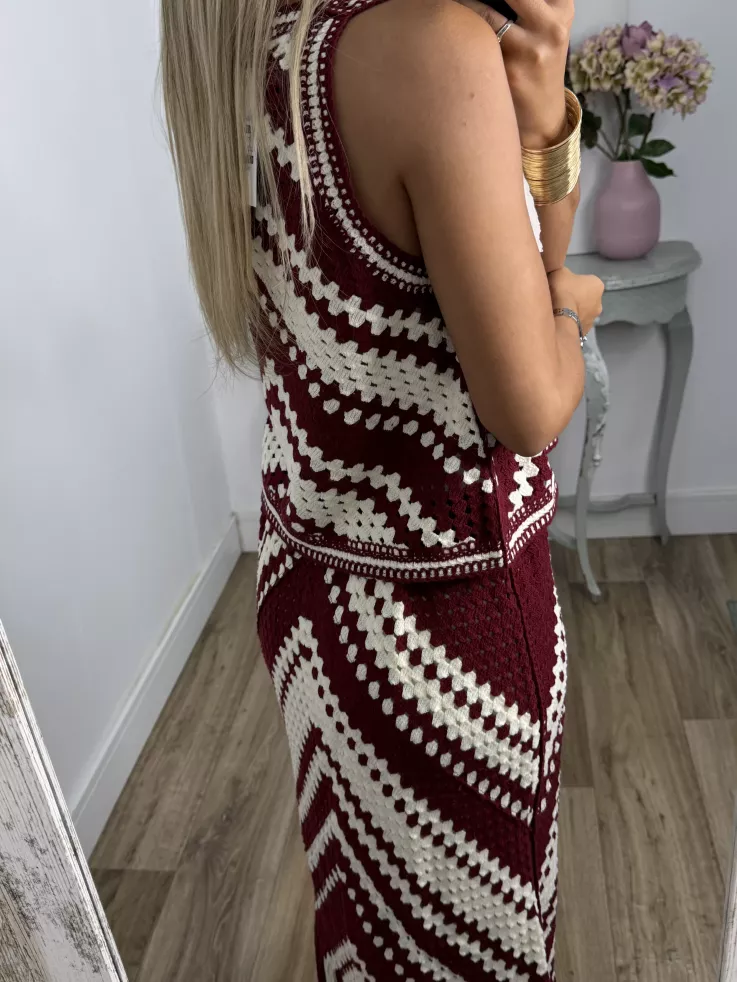 Conjunto crochet Menorca burdeos