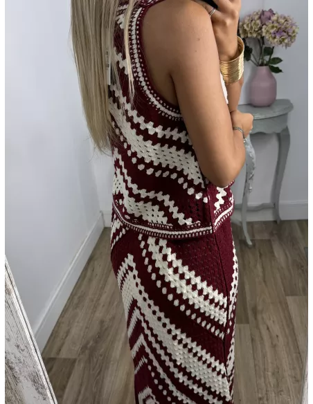 Conjunto crochet Menorca burdeos