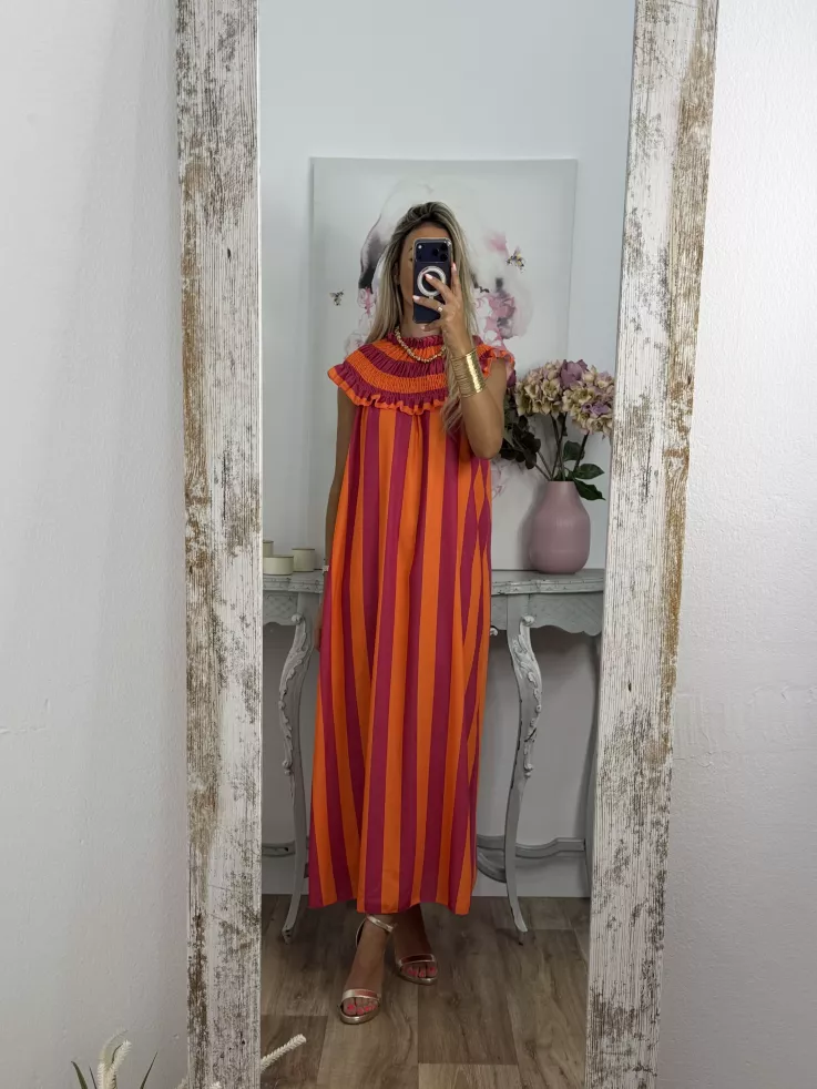 Vestido Maika de rayas naranja