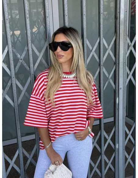 Camiseta Self love roja y rosa