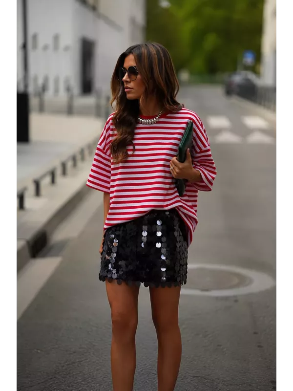 Camiseta Self love roja y rosa