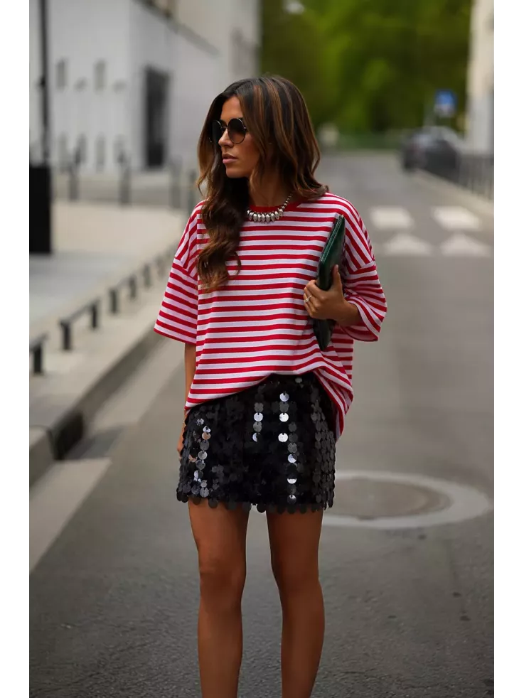 Camiseta Self love roja y rosa