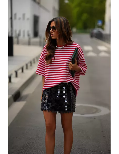 Camiseta Self love roja y rosa