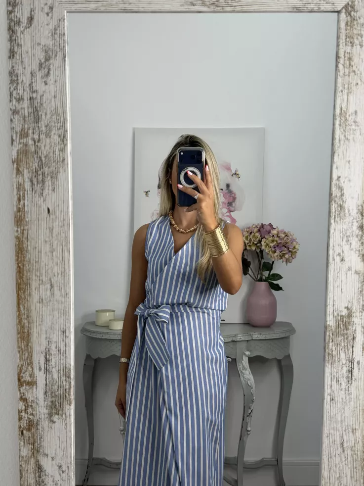 Vestido Julieta de rayas azul