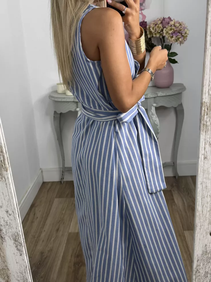 Vestido Julieta de rayas azul