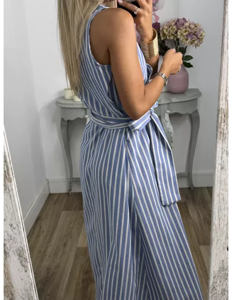 Vestido Julieta de rayas azul