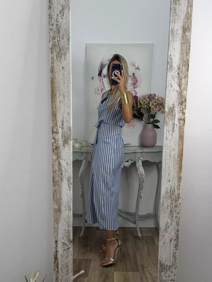 Vestido Julieta de rayas azul