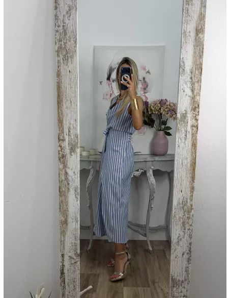 Vestido Julieta de rayas azul