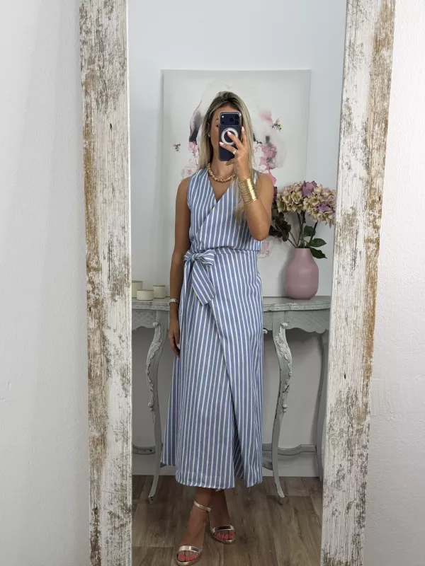 Vestido Julieta de rayas azul