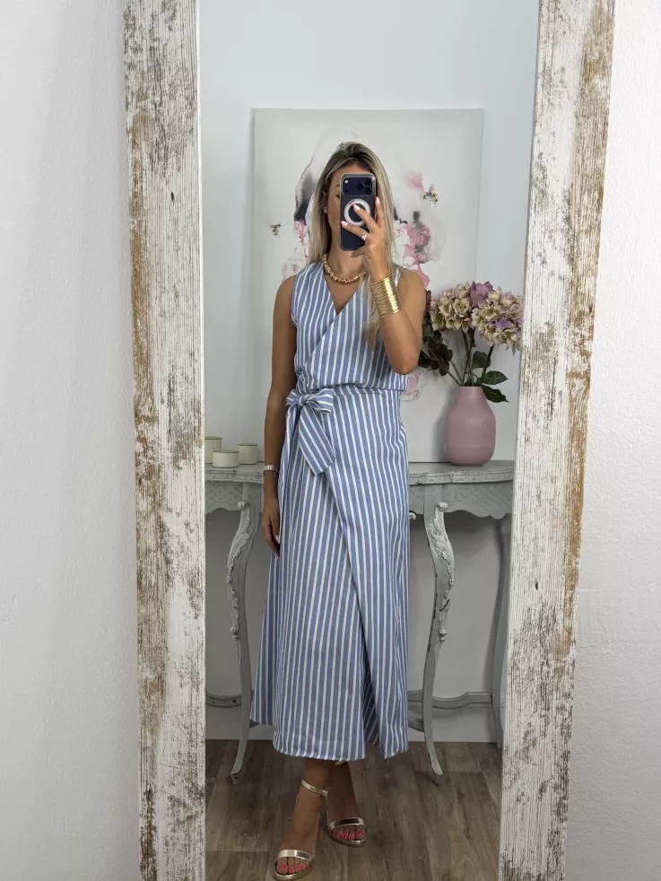Vestido Julieta de rayas azul