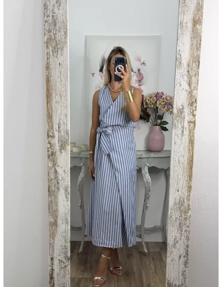 Vestido Julieta de rayas azul