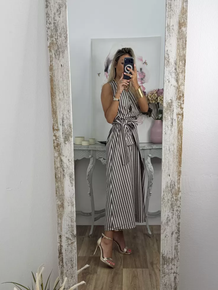 Vestido rayas chocolate
