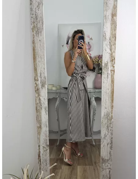 Vestido rayas chocolate