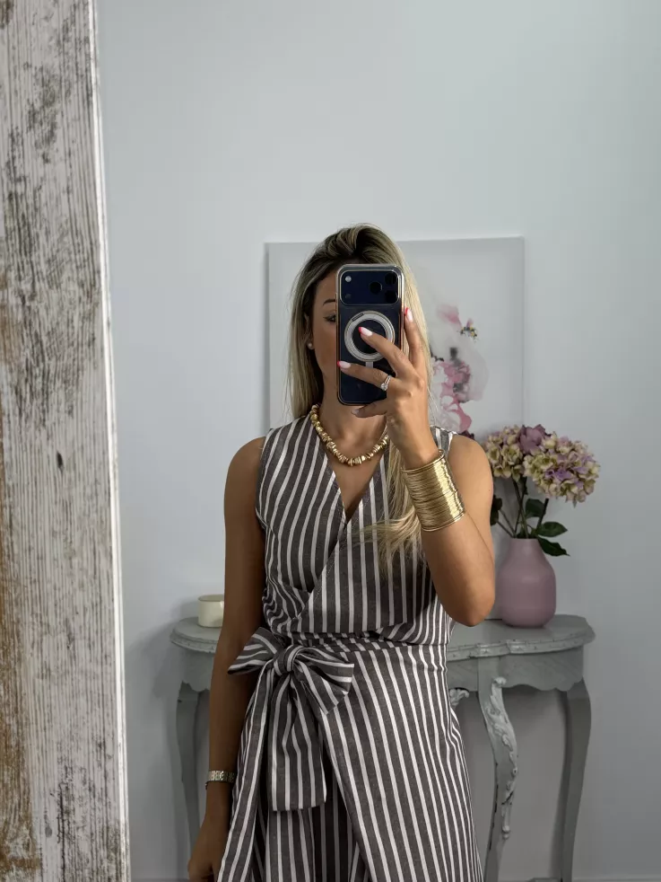 Vestido rayas chocolate