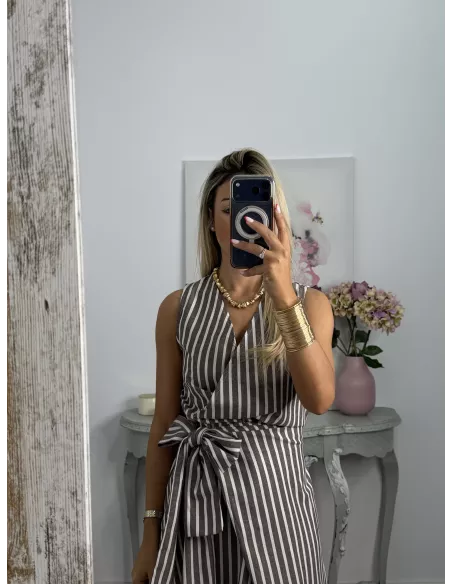 Vestido rayas chocolate