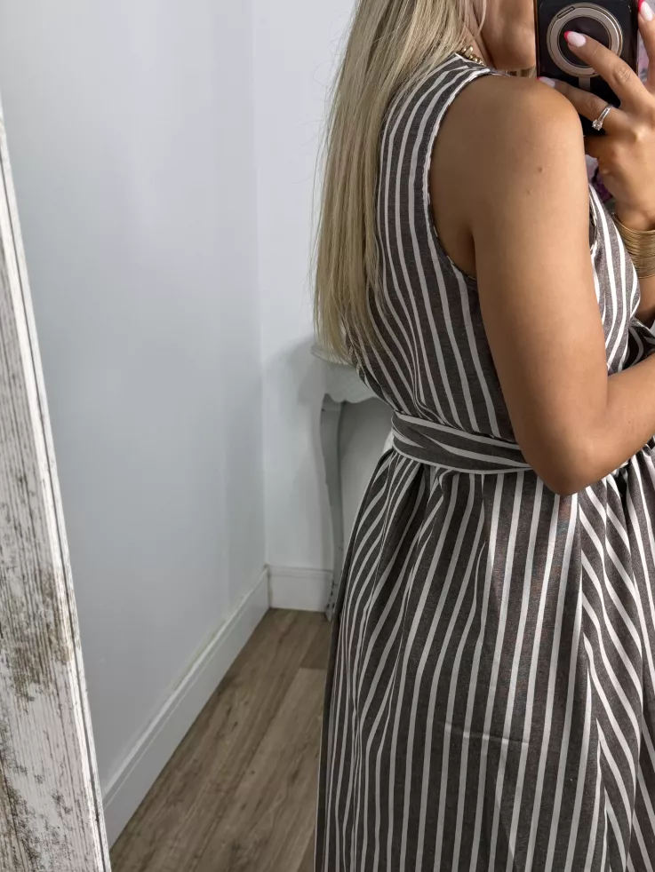 Vestido rayas chocolate