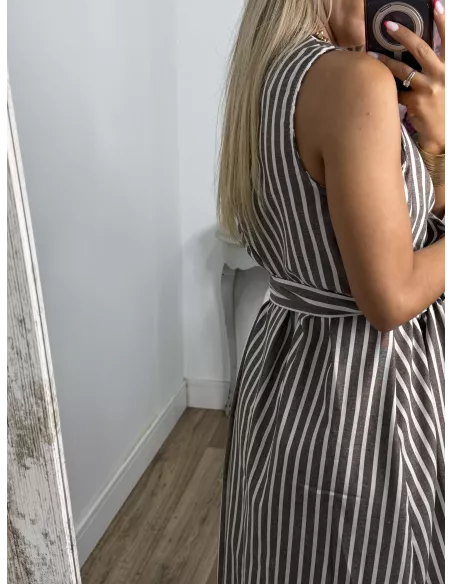 Vestido rayas chocolate