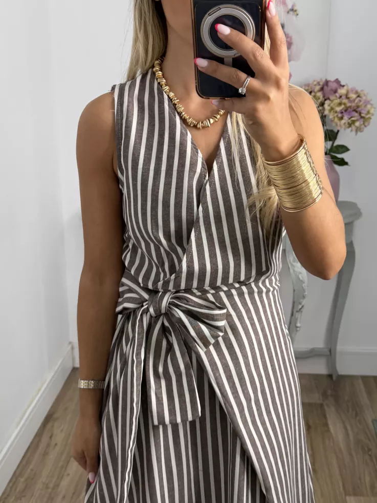 Vestido rayas chocolate