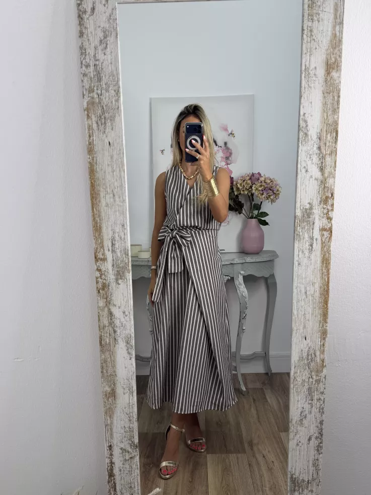 Vestido rayas chocolate