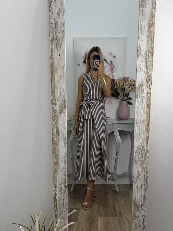 Vestido rayas chocolate