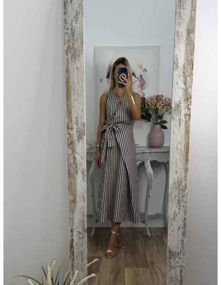 Vestido rayas chocolate
