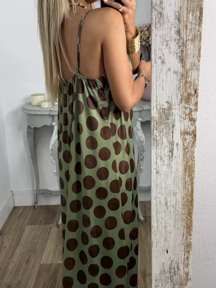 Mono licra fría lunares verde y choco