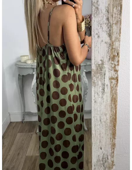 Mono licra fría lunares verde y choco