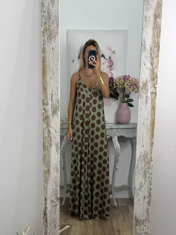 Mono licra fría lunares verde y choco