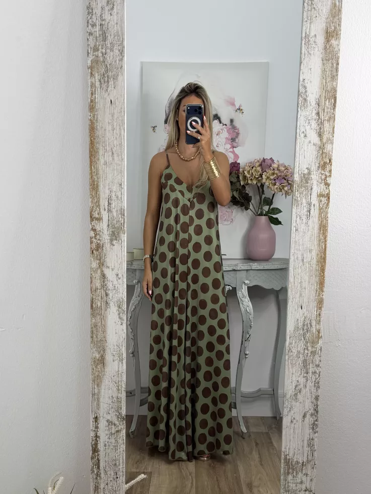 Mono licra fría lunares verde y choco