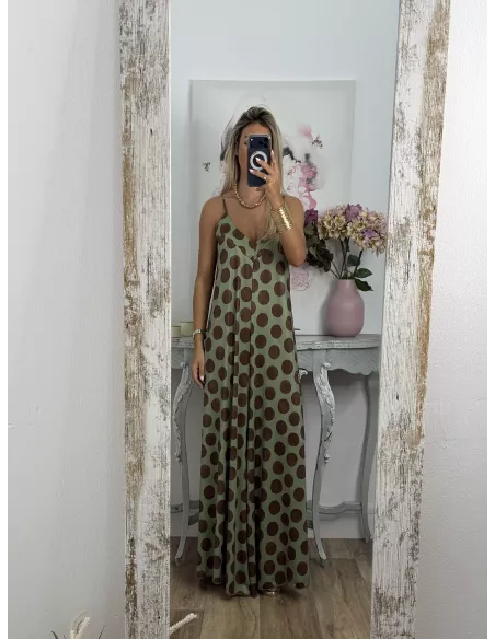 Mono licra fría lunares verde y choco