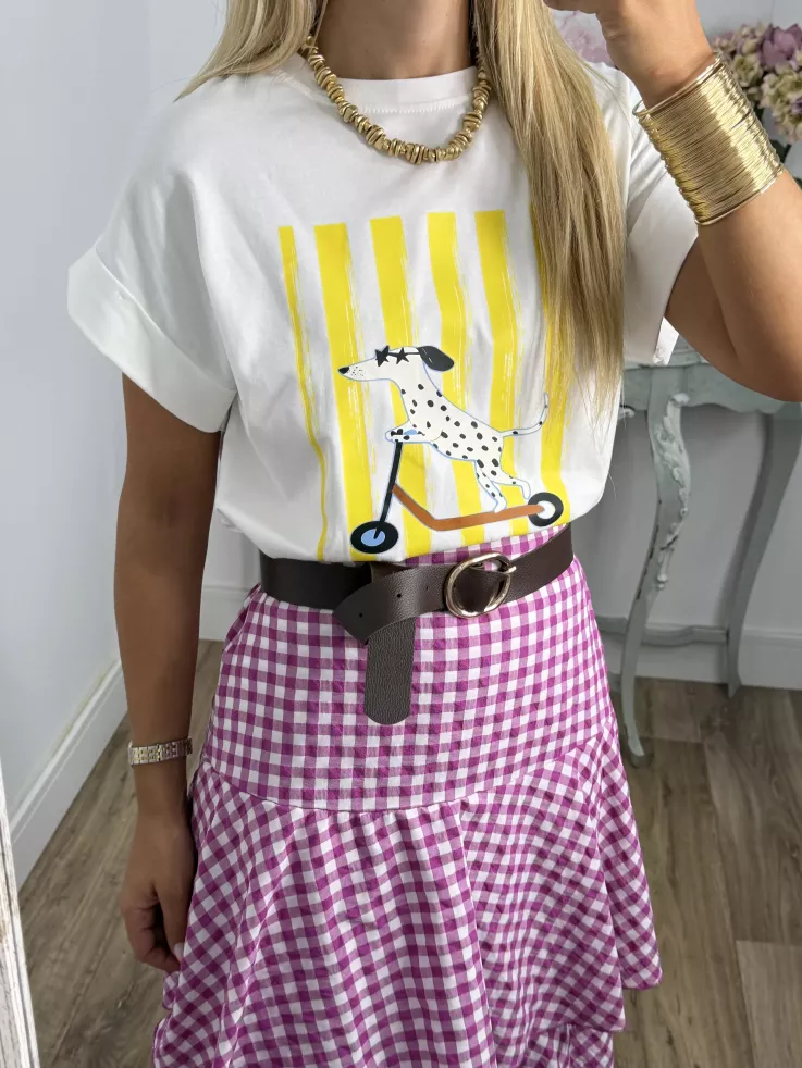 Falda Ginebra de cuadros rosa