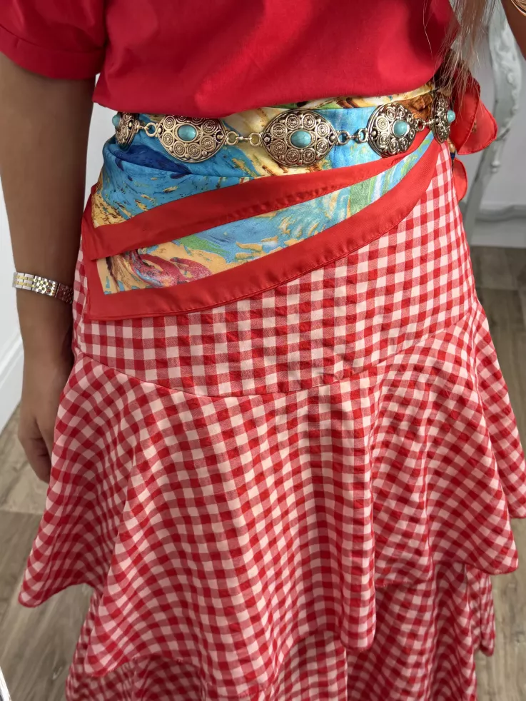 Pañuelo cuello ribete rojo
