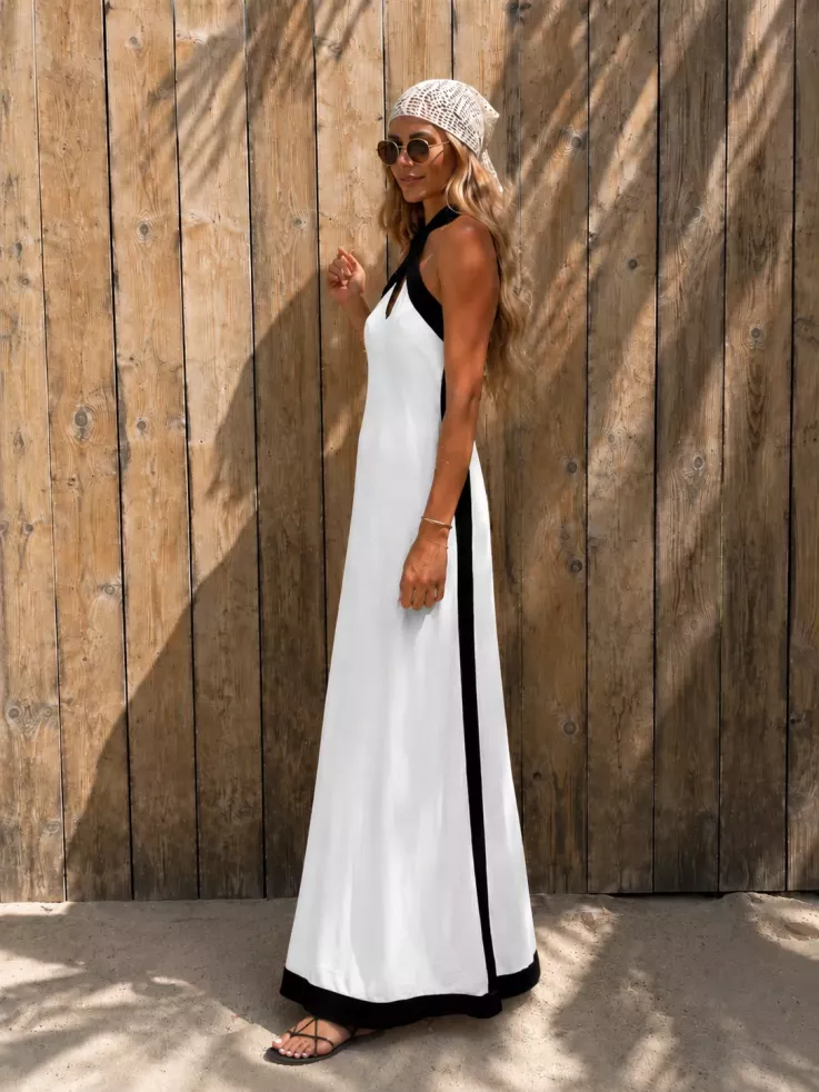 Vestido Alba blanco y negro