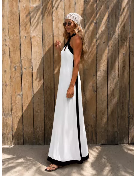 Vestido Alba blanco y negro