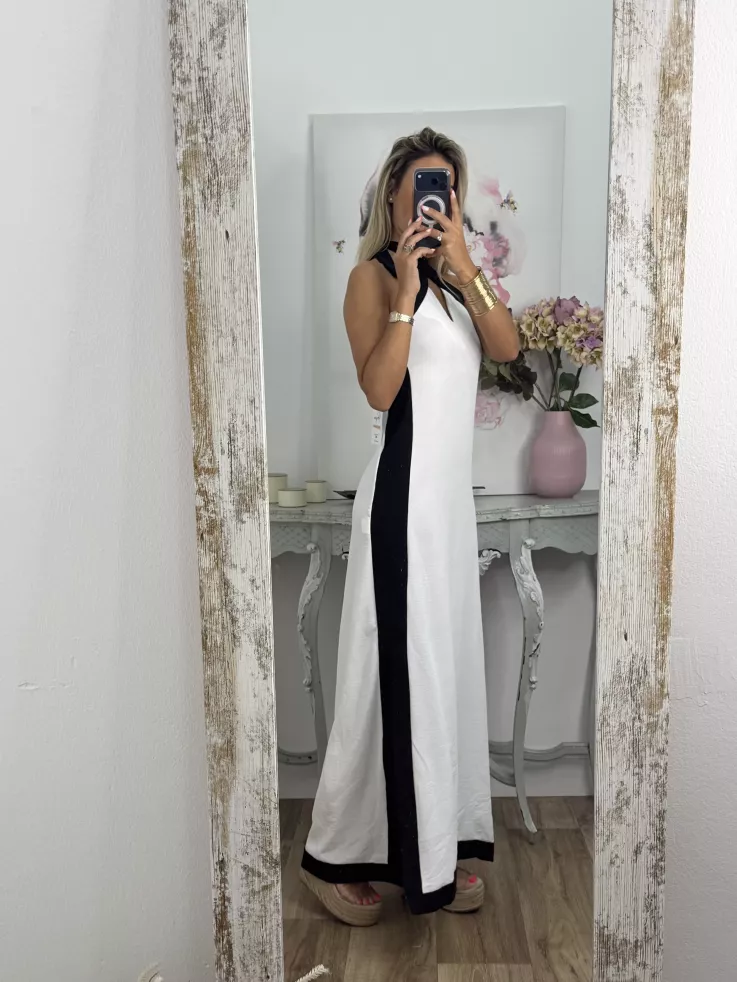 Vestido Alba blanco y negro