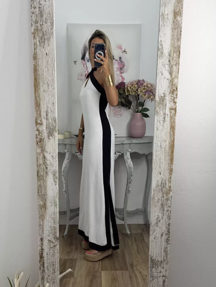 Vestido Alba blanco y negro