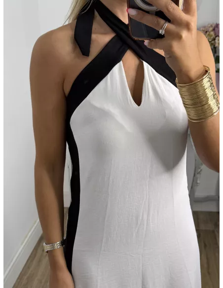 Vestido Alba blanco y negro