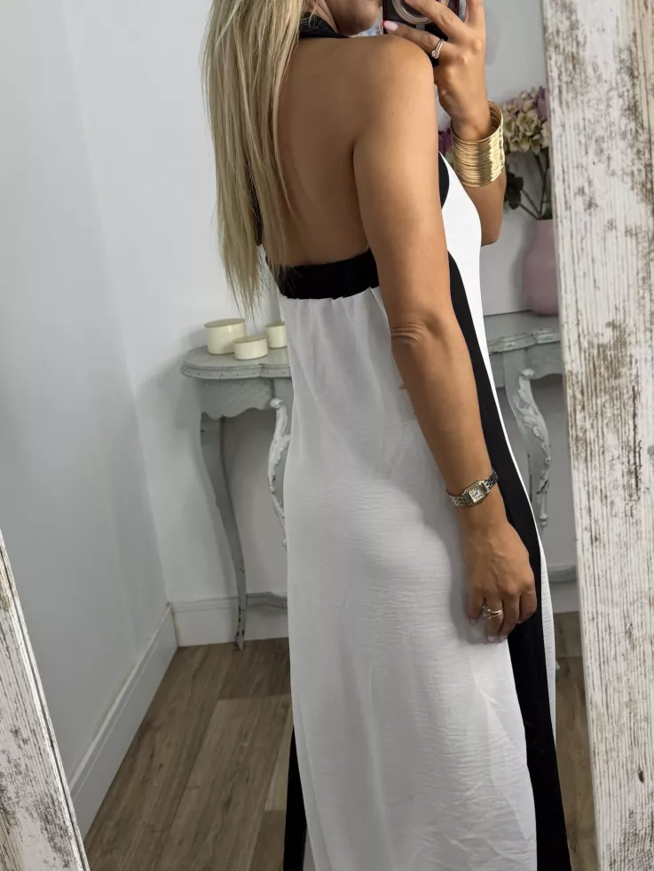 Vestido Alba blanco y negro