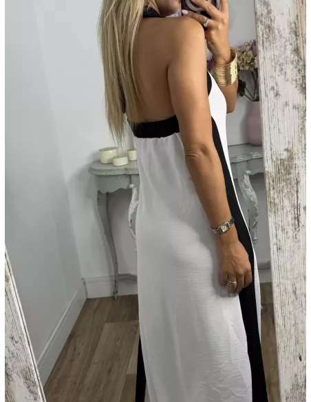 Vestido Alba blanco y negro