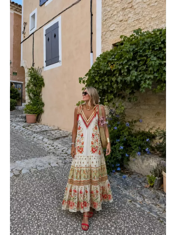 Vestido Hawái estampado suelto